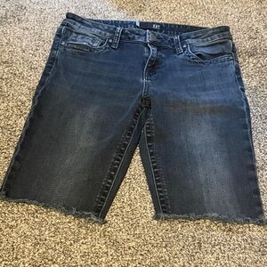 Kut from the Kloth Women's Long Length Blue Denim Cutoff Shorts